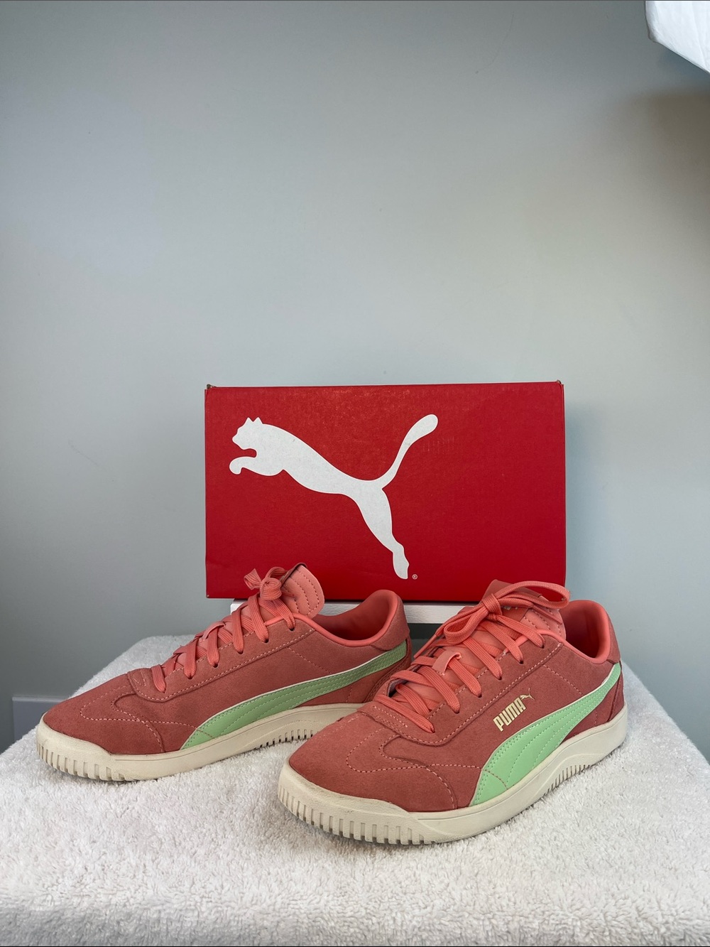 Puma Coral Sneakers with Mint Stripe (8)